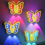 LOFTEK Butterfly Night Light for Kids - Motion Sensor Rechargeable LED Night Light, Color Changing Nightlight with Magnetic Stick-on Wall, Bathroom, Hallway, Bedroom, Home Decor for Christmas, Yellow4