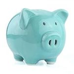 Ceramic Blue Piggy Bank Makes a Perfect Unique GIF,t Nursery Décor, Keepsake, or Savings Piggy Bank for Kids