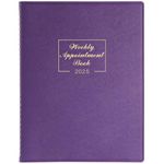 Appointment Book 2025 - January 2025 to December 2025 with Times, Appointment Diary 2025 A4 Week to View Hourly Planner in 15 Minutes, 21.8 x 29 cm, Soft Leather Cover, Purple