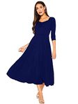 ILLI LONDON Women's A-LINE MIDI & Maxi Dress (Small, Blue)