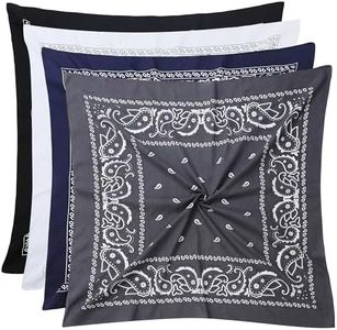 Mochabao 100% Cotton 27'' x 27'' Large Bandanas for Men & Women, Multi-Purpose Bandana Headbands, Square Head Scarf, Neutral Color