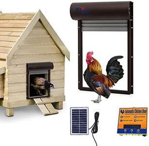 YEKUYEKU Automatic Chicken Coop Door, Automatic Chicken Door with Timer Control, Manual Control and Solar Control, Chicken Coop Door, chicken door opener for Farmhouse, Garden, Patio (Gray)