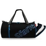 SFANE Polyester Duffle Gym Bag, Shoulder Bag, Sports Bag for Men & Women with Separate Shoe Compartment (Black) (Dark Yellow)