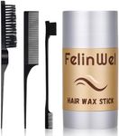 FelinWel Hair Wax Stick, Edge Control Stick for Fly Away & Hair Wigs, Long Lasting Slick Back Hair Products for All Hair Types, with 3pcs Hair Brushes