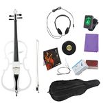 4/4 Electronic Cello Solid Wood Electric Cello Violoncello Maple Wood Body Ebony Fittings for Beginners Adult with Case Bow Bridge Tuner Headphone