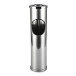 CO-Z Standing Ashtray with Trash Can, Indoor Outdoor Ashtray with Lid Removable Tray and 1.2 gal Garbage Can, Smokeless Cigar Ashtray and Waste Disposal for Cigarettes for Patio Home Office, Silver