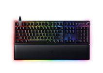 Razer Huntsman V2 Analog Gaming Keyboard: Adjustable Actuation via Analog Optical Switches - Rapid Trigger Mode - Chroma RGB Lighting - Magnetic Plush Wrist Rest - Dedicated Media Keys & Dial - Black