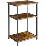 IBUYKE Industrial Side Table,End Table,Nightstand,3-Tier Storage Shelves,Steel Frame,for Hallway,Sofa,Living Room, Bedroom,Rustic Brown, 39 x 29 x 58.5 cm TMJ402H