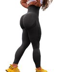 STARBILD Seamless Scrunch Bums Leggings Gym Butt Lifting High Waist Leggings Gym Workout Clothes for Women Push Up Yoga Pants Gym Sports Leggings, Grey, M