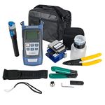 mogard FTTH Fiber Optic Tool Kit Assembly Termination Tool with FC-6S Fiber Cleaver & Optical Power Meter Finder 5km & Visual Fault Locator 1mw Cable Cutter Stripper