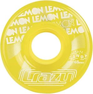 Crazy Skates Wheel Candy Roller Skate Wheels - Outdoor Urethane 78a Wheels for Roller Skates - Set of 4 - Yellow