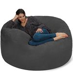 Chill Sack Bean Bag Chair: Giant 5' Memory Foam Furniture Bean Bag - Big Sofa With Soft Micro Fiber Cover - Charcoal