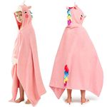 Joiedomi Mermaid 127 x 77 cm Hooded Towels for Kids - Soft Cotton Kids Beach Towel for 3-10 Years Boys Girls - Beach Poncho Towels for Kids - Swimming Towels for Kids- Toddler Bath Towels