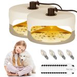 Flintronic Flea Traps for Home, Flea Light Trap, Flea Lamp Traps for Home, Flea Catcher, Non-Toxic, Natural Light, Odorless, with Light Bulbs*4, Glue Discs*12, for Home, Carpets, Bedding 2 Pack