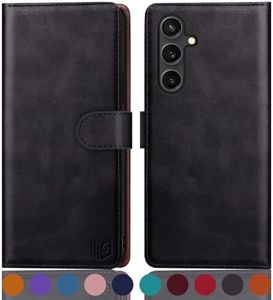 SUANPOT for Samsung Galaxy S24 FE Wallet case with RFID Blocking Credit Card Holder,Flip Book PU Leather Protective Cover Women Men for Samsung S24 FE Phone case Black