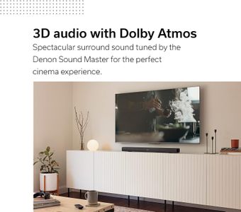 Denon Dolby Atmos Soundbar – DHT-S217, Slim Home Theater Speaker