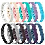 AIUNIT Compatible for Flex 2 Bands, Replacement for Flex 2 Band Small Adjustable Accessory Wristbands Sport Fitness Watchband with Fastener Clasp 12 Pack Bracelet Strap