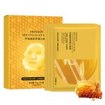 Gold Gel Collagen Face Mask, Bee Collagen Face Masks Skincare, Anti Wrinkle Face Masks Beauty, with Royal Jelly Hyaluronic Acid Nicotinamide, Moisturize Skin, Hydrating, Elastic & Glossy (3 Pack)