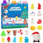 Advent Calendar 2024 Kids, Mochi Squishy Toys Christmas 24 Day Countdown Calendar Every Day a Different Surprise, Reusable, Cute, Christmas-24 Pack, Gifts for Boys Girls