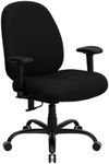 Flash Furniture HERCULES Series Big & Tall 400 lb. Rated Black Fabric Executive Ergonomic Office Chair with Adjustable Back and Arms