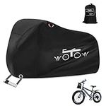 WOTOW Bike Cover, Waterproof Dustproof Durable Bicycle Cover 210T Oxford Fabric with Lock Hole Protector from Sun UV Rain Snow for Mountain Road Electric Bike Hybrid Outdoor Storage(Double Seamed)