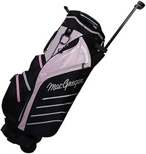 MacGregor Golf VIP Ladies Cart Bag with Built in Wheels/Handle, 14 Way Divider, Black/Pink