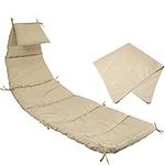 Sunnydaze Outdoor Hanging Lounge Chair Replacement Cushion and Umbrella Fabric - Beige