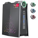 Gaming PC, Mini PC Gaming, AMD Ryzen 7 5700U (up to 4.3Ghz) 16GB DDR4 512GB M.2 SSD 11 Pro Zen 3 Ryzen Mini PC RGB Lights AMR5 Mini Computer WiFi6 4K HDMI DP Type-C Small PC, Auto Power On