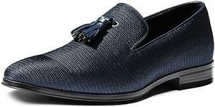 Bruno Marc Men's Loafers Dress Shoes Slip-on Formal Tassel Tuxedo Suit Shoes SBLS2337M, Navy, Size 10.5