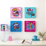 Idea Nuova LOL Surprise Canvas 4 Pack LED Wall Art Set,Childrens Wall Hanging Décor,Each Piece 11"x11"