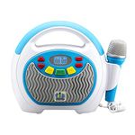 Mother Goose Club Bluetooth Sing Along Portable MP3 Player Real Mic 24 Songs Built in Storesup to 16 Hours of Music 1 GB Built in Memory USB Port Expands Your Content Built in Rechargeable Batteries