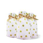 Return Gift Bags - Potli Bags, Return Gift Bags for Kids Birthday - Gift Packing Bags - Goodie Bag for Return Gift - Gift Covers Pouch for Birthday - Party Bags, Polka, Pack 50