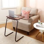 amazon basics Height Adjustable Laptop Table|Adjustable Table Angle|Alloy Steel|Foldable|Brown-Alder, 40 CM,H-54Cm