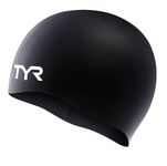 TYR Wrinkle Free Silicone Swim Cap (Black)
