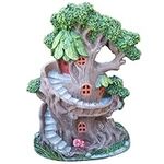 VP Home Enchanted Treehouse Solar Light for Home and Outdoor Decor - 14" H x 9.5" W x 5.25" D Enchanted Tree Solar Powered Flickering LED Garden Light - Treehouse Backyard Halloween Decoration