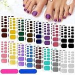 Kalolary Toenail Polish Stickers, 16 Sheets Full Cover Self Adhesive Toe Nail Art Decals Pedicure Toenail Nail Wraps Decals Stick-on Toenail Foils for DIY Feet Nail Design Decorations