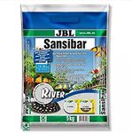 JBL Sansibar RIVER 5 kg, Light, fine substrate with black pebbles for freshwater and marine aquariums