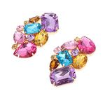 Fenteer Diamante Rhinestone Shoe Clips, Colorful Shoe Charms Buckle, Removable Crystal Shoe Decoration - Pack of 2