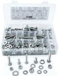 246pcs Nuts and Bolts Assortment Kit 1/4-20, 5/16-18,3/8-16 Assorted Nuts and Bolts 304 Stainless Steel Screws Set with Storage Box