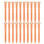 uxcell 20Pcs Silicone Cable Ties 4.5 Inch Reusable Wire Ties Elastic Cable Cord Organizer Straps for Cords Wire USB Charge Management Food Storage, Orange