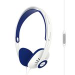 Koss KPH30iw On-Ear Headphones | in-Line Microphone & Remote | Lightweight | Deep Bass | White & Blue