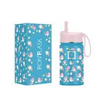 IRON °FLASK Kids Water Bottle - 14 Oz, Straw Lid, 20 Name Stickers, Vacuum Insulated Stainless Steel, Double Walled Tumbler Travel Cup, Thermo Mug, Metal Canteen (Magic Mermaids)