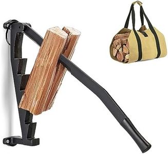 HUAGHEE Wood Splitter - Kindling Splitter Wall Mounted, Manual Firewood Kindling Splitter, Portable Wall Mounted Wood Splitter, Firewood Cutter Outdoor Log Splitter with Firewood Tote Bag