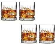 JIYAN FASHIONS | Crystal Bourbon Whiskey Brandy Glasses 310 ML Set of 4 Wine Glass Crafted Lead Free Glass Great Rocks Barware for Scotch Bourbon Liquor Cocktail Drinks Spirit Drinks Scotch Cognac