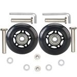 2 Pcs of Luggage Wheels Replacement 78 * 24mm(3.07"x0.94") with 8mm(0.31") Bearings 35mm(1.38") 40mm(1.57") Axles Wrenches Repair Set for Suitcase and Inline Outdoor Skate