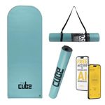 The Cube Club Yoga Mats Extra Thick Non Slip Exercise Mats for Workout with Carrying Strap | Eco Friendly PU Rubber Mat for Men & Women Gym Mat (Olive Grove, 12 Month Warranty)