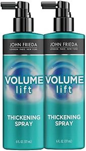 John Frieda Volume Lift Thickening Spray for Natural Fullness, Fine or Flat Hair Root Booster Spray with Air-Silk Technology, 6 Ounces, (Pack of 2), White