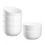 Jassceram Cereal Bowls Set of 6, 800ml Ceramic Large Bowls for Soup, Salad, Dessert and Oatmeal, Suitable for Kitchen or Dining - Dishwasher & Microwave Safe, 6 Inch, 28 Oz, White