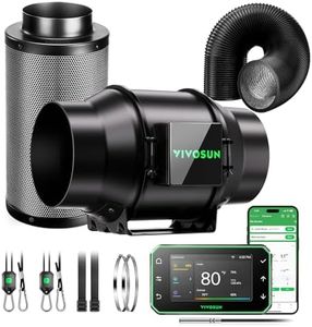 VIVOSUN Smart Air Filtration PRO G6 Kit 6", AeroZesh G6 Inline Duct Fan w/GrowHub E42A Temp. Humidity WiFi-Controller, Carbon Filter & Ducting, Cooling & Ventilation System for Grow Tent, Hydroponics