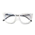 bullabulling Cat Eye Reading Glasses Bling Rhinestones color Crystal Diamond Frame Eyewear Anti Blue Light Reader (AB, 1.75, x)